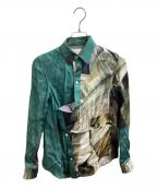Acne studiosアクネ ストゥディオス）の古着「総柄シャツ / ARONA PR BAMBOO UW13」｜グリーン