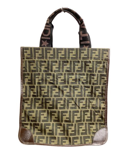 FENDI（フェンディ）FENDI (フェンディ) ズッカ柄パッカブルトートバッグ  / 折りたたみ可能 イタリア製 ブラウンの古着・服飾アイテム