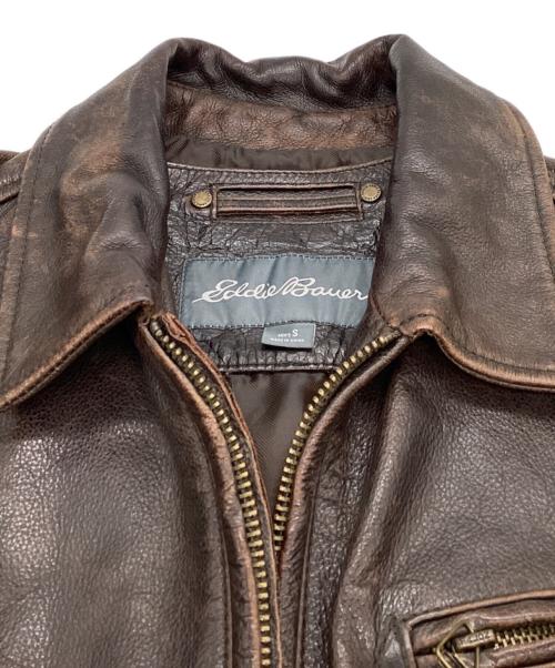 Eddie Bauer（エディーバウアー）Eddie Bauer (エディーバウアー) レザージャケット / 5362 / TALONジップ ブラウン サイズ:Sの古着・服飾アイテム