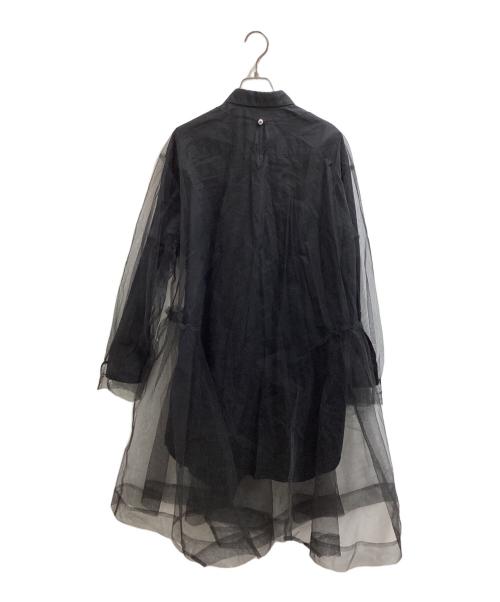 Chika Kisada（チカ キサダ）Chika Kisada (チカ キサダ) チュール使い シャツ ロング丈 CB-21101 ブラック サイズ:2の古着・服飾アイテム