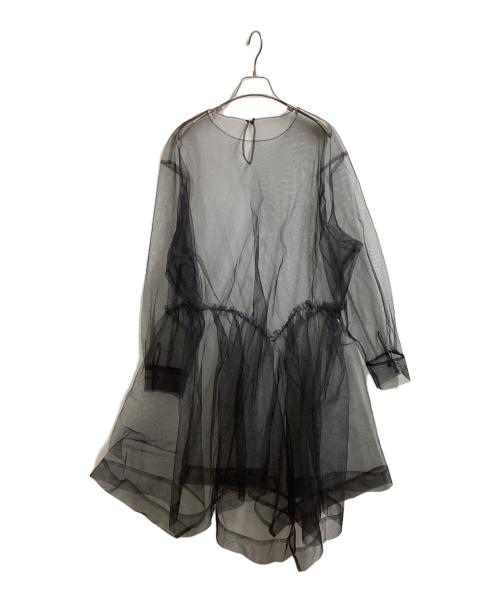 Chika Kisada（チカ キサダ）Chika Kisada (チカ キサダ) チュール使い シャツ ロング丈 CB-21101 ブラック サイズ:2の古着・服飾アイテム