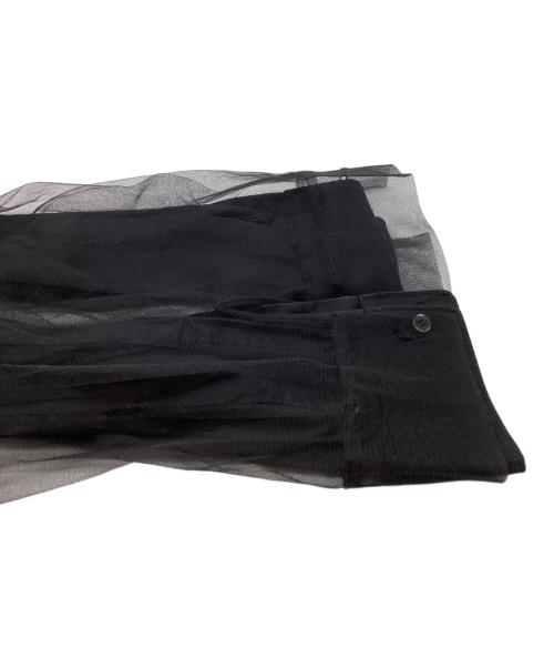 Chika Kisada（チカ キサダ）Chika Kisada (チカ キサダ) チュール使い シャツ ロング丈 CB-21101 ブラック サイズ:2の古着・服飾アイテム