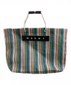 MARNIマルニ）の古着「ストライプハンドバッグ」｜グリーン