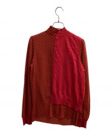 SueUNDERCOVER（スーアンダーカバー）の古着「切替ジップシャツ / SUY1403」｜レッド