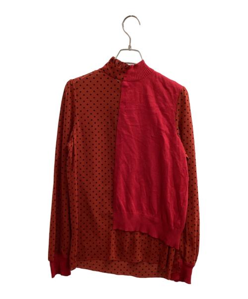 SueUNDERCOVER（スーアンダーカバー）SueUNDERCOVER (スーアンダーカバー) 切替ジップシャツ / SUY1403 レッド サイズ:2の古着・服飾アイテム