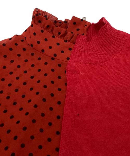 SueUNDERCOVER（スーアンダーカバー）SueUNDERCOVER (スーアンダーカバー) 切替ジップシャツ / SUY1403 レッド サイズ:2の古着・服飾アイテム