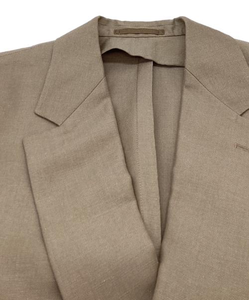 TOMORROW LAND PILGRIM（トゥモローランド ピルグリム）TOMORROW LAND PILGRIM (トゥモローランド ピルグリム) リネンウール ダブルブレステッド4Bテーラードジャケット / 61-07-21-07008 / DORMEUIL ブラウン サイズ:44の古着・服飾アイテム