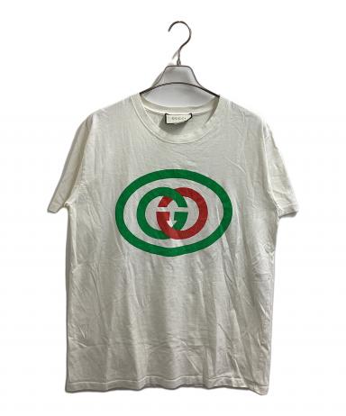 【グッチ】ロゴ インターロッキン Tシャツ 白 L位 ビッグシルエット　イタリア 中古・古着通販】GUCCI (グッチ) インターロッキングG オーバーサイズ