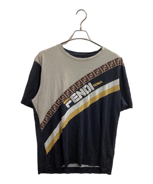 FENDI（フェンディ）FENDI (フェンディ) FILA (フィラ) ロゴカットソー　/　18AW ネイビー サイズ:Lの古着・服飾アイテム