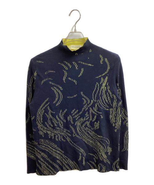 NAMACHEKO（ナマチェコ）NAMACHEKO (ナマチェコ) Green Nyas Turtleneck / グリーン ニャス タートルネックニット / NW19 0703 / Made in Belgium / ベルギー製 ネイビー サイズ:XLの古着・服飾アイテム