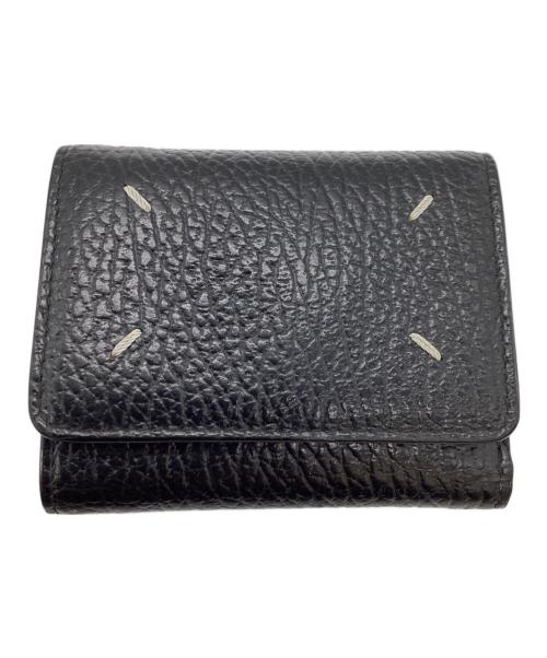 Maison Margiela（メゾンマルジェラ）Maison Margiela (メゾンマルジェラ) 4ステッチ 三つ折り ウォレット / グレインレザースリーフォールドウォレット  ブラックの古着・服飾アイテム