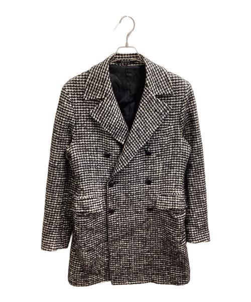 TAGLIATORE（タリアトーレ）TAGLIATORE (タリアトーレ) チェック柄 ダブルコート / CFBCM0B ブラック サイズ:46の古着・服飾アイテム