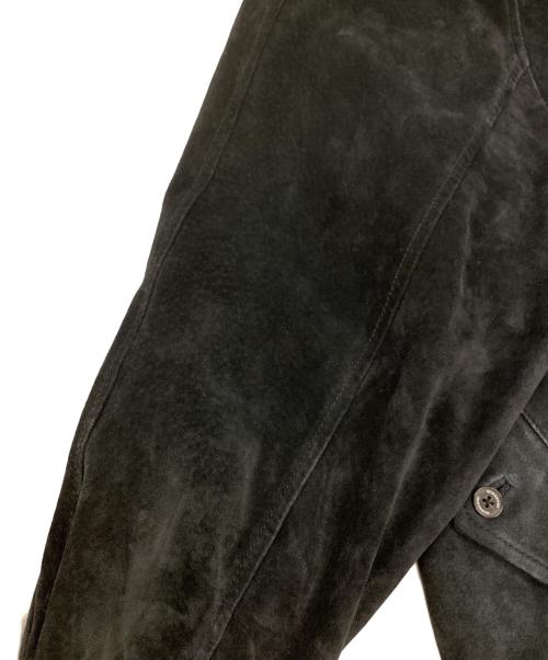 BURBERRY LONDON（バーバリーロンドン）BURBERRY LONDON (バーバリーロンドン) Suede Dog Ear Blouson / スウェードスイングトップ / BBP83-241-28 ブラック サイズ:Lの古着・服飾アイテム