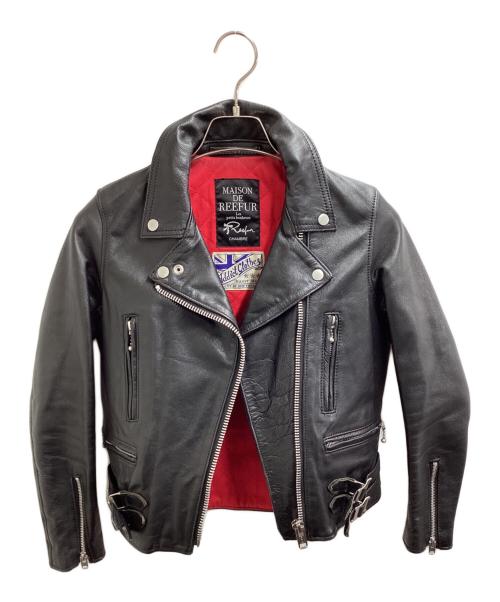 MAISON DE REEFUR（メゾン ド リーファー）MAISON DE REEFUR Leather Rider's Jacket Black / ライダースジャケット ブラック / EOL-7440-B / Made in Pakistan / パキスタン製  ブラック サイズ:36の古着・服飾アイテム