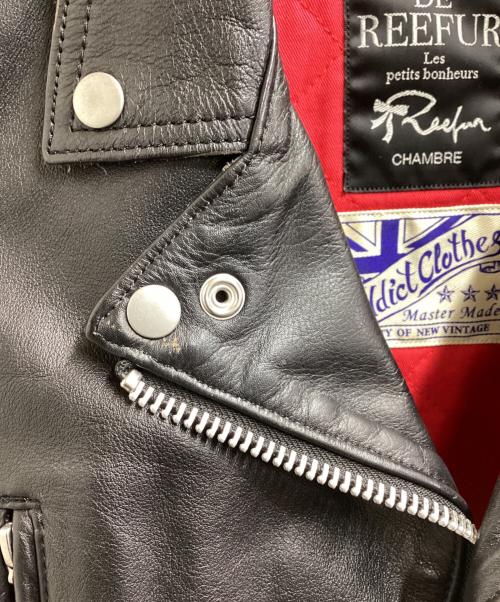 MAISON DE REEFUR（メゾン ド リーファー）MAISON DE REEFUR Leather Rider's Jacket Black / ライダースジャケット ブラック / EOL-7440-B / Made in Pakistan / パキスタン製  ブラック サイズ:36の古着・服飾アイテム