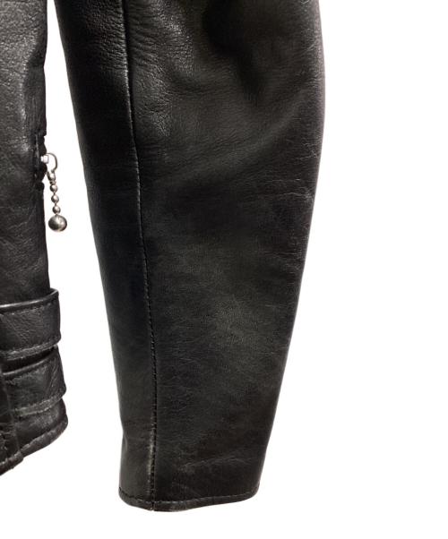 MAISON DE REEFUR（メゾン ド リーファー）MAISON DE REEFUR Leather Rider's Jacket Black / ライダースジャケット ブラック / EOL-7440-B / Made in Pakistan / パキスタン製  ブラック サイズ:36の古着・服飾アイテム
