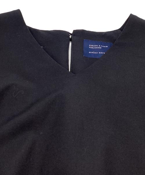 atelier naruse（アトリエナルセ）ATELIER NARUSE (アトリエナルセ) KURASHI&Trips PUBLISHING (クラシアンドトリップス パブリッシング) 「大切な日もわたしらしく」フォーマルワンピース（コクーン） ネイビー サイズ:FREEの古着・服飾アイテム