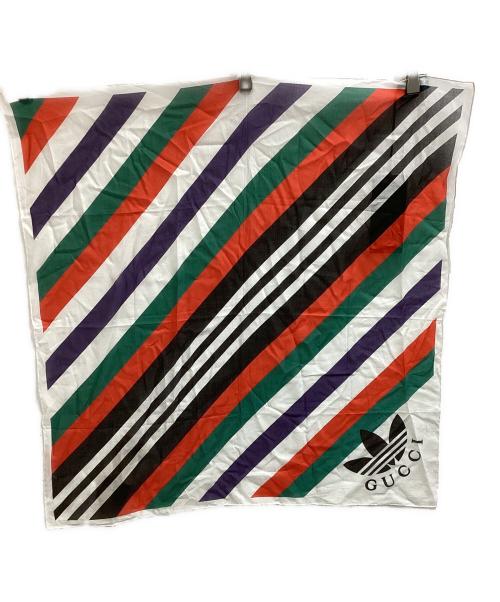 GUCCI（グッチ）GUCCI (グッチ) adidas (アディダス) Stripe Print Cotton Scarf / ストライプ プリント コットン スカーフ マルチカラーの古着・服飾アイテム