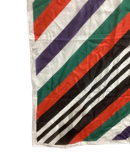 GUCCI（グッチ）GUCCI (グッチ) adidas (アディダス) Stripe Print Cotton Scarf / ストライプ プリント コットン スカーフ マルチカラーの古着・服飾アイテム