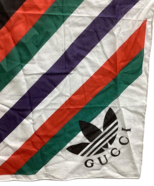 GUCCI（グッチ）GUCCI (グッチ) adidas (アディダス) Stripe Print Cotton Scarf / ストライプ プリント コットン スカーフ マルチカラーの古着・服飾アイテム