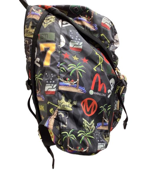 MARK&LONA（マークアンドロナ）MARK&LONA (マークアンドロナ) printed backpack / 総柄バックパック /  ブラックの古着・服飾アイテム