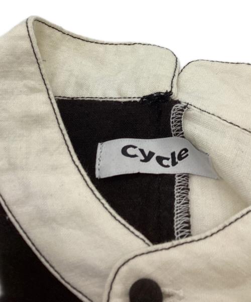 cycle by myob（サイクルバイエムワイオービー）CYCLE by myob (サイクルバイエムワイオービー) リネントップス / 22SS-06TP アイボリー×ブラック サイズ:FREEの古着・服飾アイテム