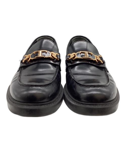 TOD'S（トッズ）TOD'S (トッズ) メタルTチェーン ローファー / XXW59C0EW00SHA ブラック サイズ:38の古着・服飾アイテム
