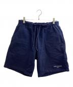 COMME des GARCONS HOMMEコムデギャルソン オム）の古着「ロゴスウェットショーツ / HI-P027 / AD2021」｜ネイビー