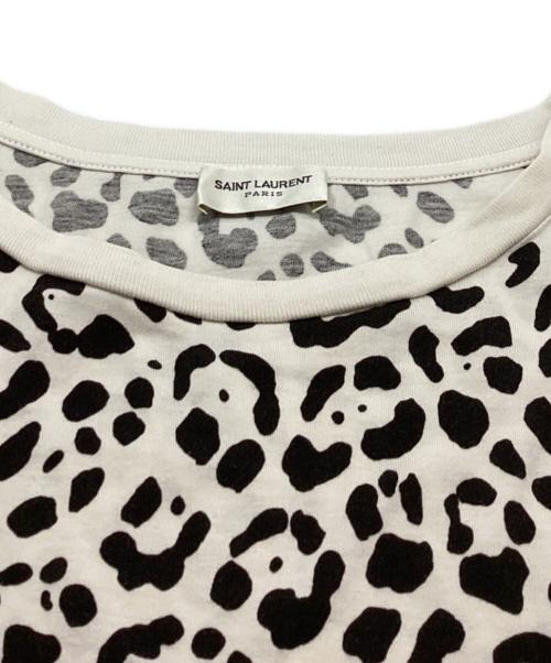 Saint Laurent Paris（サンローランパリ）Saint Laurent Paris (サンローランパリ) Leopard S/S TEE / エディ期 / 413269  ホワイト サイズ:Mの古着・服飾アイテム