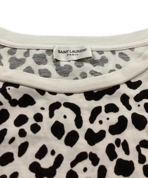Saint Laurent Paris（サンローランパリ）Saint Laurent Paris (サンローランパリ) Leopard S/S TEE / エディ期 / 413269  ホワイト サイズ:Mの古着・服飾アイテム