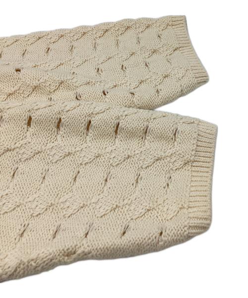 stussy（ステューシー）stussy　 (ステューシー) OPEN KNIT COLLARED SWEATER / オープンカラーニット / 117235 アイボリー サイズ:Lの古着・服飾アイテム