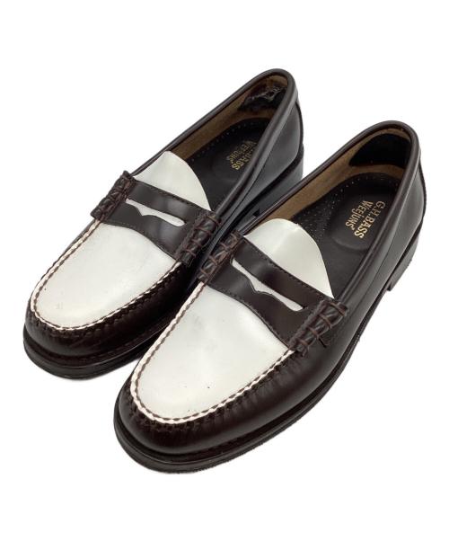 G.H.BASS（ジーエイチバス）G.H.BASS (ジーエイチバス) LARSON MOC PENNY / BA11010H ブラウン×ホワイト サイズ:7 1/2の古着・服飾アイテム