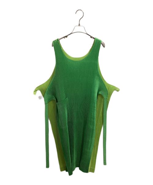 MIYAKE DESIGN STUDIO（ミヤケ デザイン スタジオ）MIYAKE DESIGN STUDIO (ミヤケ デザイン スタジオ) プリーツワンピース グリーン サイズ:記載無しの古着・服飾アイテム