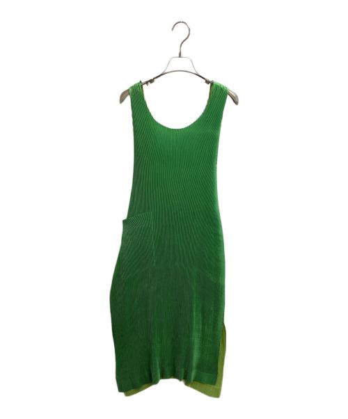 MIYAKE DESIGN STUDIO（ミヤケ デザイン スタジオ）MIYAKE DESIGN STUDIO (ミヤケ デザイン スタジオ) プリーツワンピース グリーン サイズ:記載無しの古着・服飾アイテム