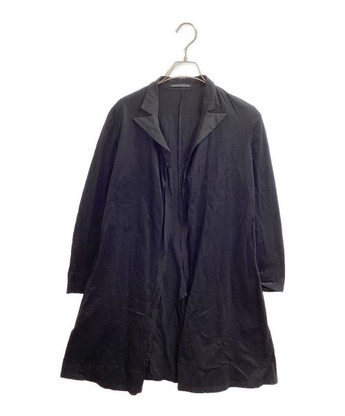 yohji yamamoto+noir（ヨウジヤマモトプリュスノアール）yohji yamamoto+Noir (ヨウジヤマモトプリュスノアール) シルク切替コート / ND-C04-034 ブラック サイズ:1の古着・服飾アイテム