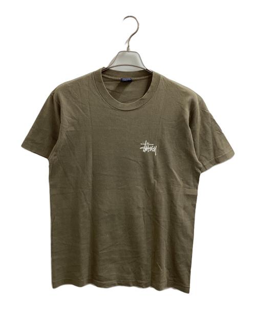 stussy（ステューシー）stussy (ステューシー) 2代目ドラゴンプリントTシャツ / 紺タグ / 90s / USA製 カーキ サイズ:Mの古着・服飾アイテム