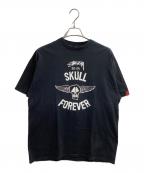 stussyステューシー）の古着「SKULL HALL OF FAME 80-04 SKULL FOREVER S/S TEE / Tシャツ / 00s」｜ブラック