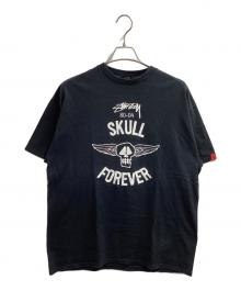 stussy（ステューシー）の古着「SKULL HALL OF FAME 80-04 SKULL FOREVER S/S TEE / Tシャツ / 00s」｜ブラック