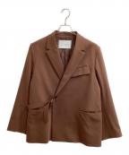 CULLNIクルニ）の古着「Double Satin Tie Locken Jacket / 23-AW-027」｜ブラウン