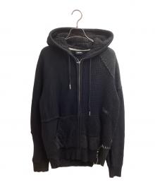 DIESEL（ディーゼル）の古着「ドッキングジップパーカー」｜ブラック
