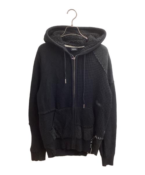 DIESEL（ディーゼル）DIESEL (ディーゼル) ドッキングジップパーカー ブラック サイズ:Lの古着・服飾アイテム
