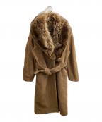 FENDIフェンディ）の古着「ファー襟コート / Fur collar coat / イタリア製 / Made in ITALY」｜ブラウン