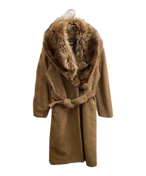 FENDI（フェンディ）FENDI (フェンディ) ファー襟コート / Fur collar coat / イタリア製 / Made in ITALY ブラウン サイズ:44の古着・服飾アイテム