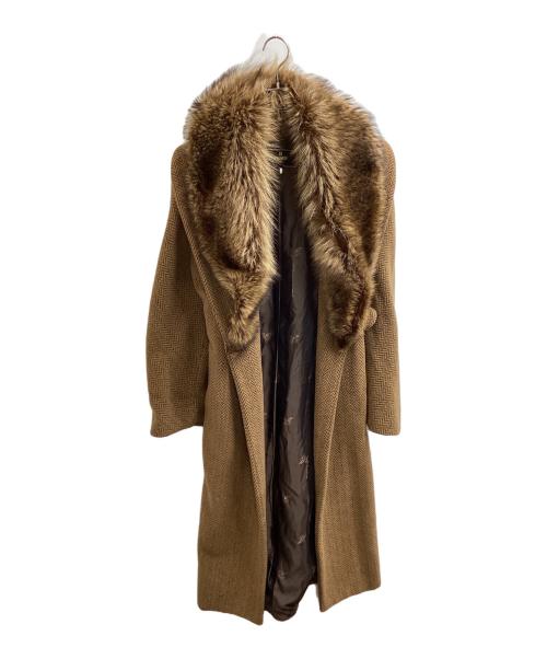 FENDI（フェンディ）FENDI (フェンディ) ファー襟コート / Fur collar coat / イタリア製 / Made in ITALY ブラウン サイズ:44の古着・服飾アイテム
