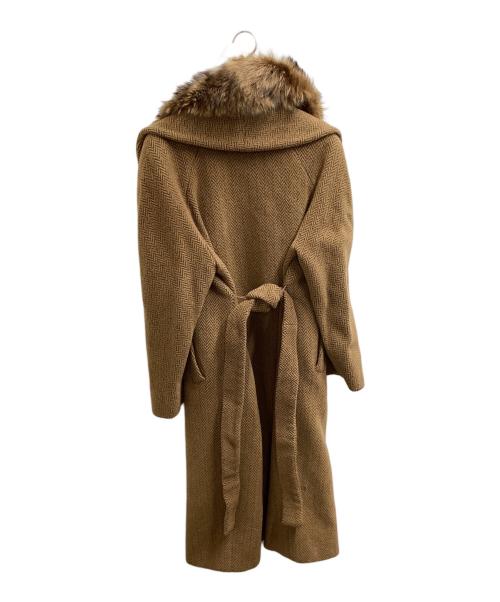 FENDI（フェンディ）FENDI (フェンディ) ファー襟コート / Fur collar coat / イタリア製 / Made in ITALY ブラウン サイズ:44の古着・服飾アイテム