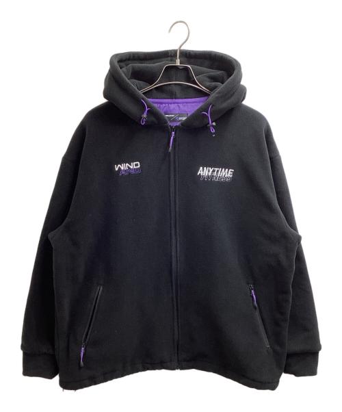 WIND AND SEA（ウィンダンシー）WIND AND SEA (ウィンダンシー) anytime fitness (エニタイム フィットネス) FLEECE ZIP UP SWEATSHIRT / フリース ジップアップ パーカー ブラック サイズ:XLの古着・服飾アイテム