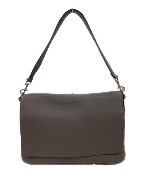 Christian Dior（クリスチャン ディオール）Christian Dior Dior Privé Messenger Bag with Flap / ディオールプリヴェメッセンジャーバッグウィズフラップ / 1LLME209KEC Ｈ800 / 01BO 0295 グレーの古着・服飾アイテム