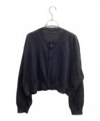 Y'sワイズ）の古着「PLATING JERSEY SHEER LONG SLEEVE CARDIGAN / YP-K93-583」｜ブラック
