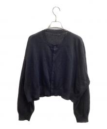 Y's（ワイズ）の古着「PLATING JERSEY SHEER LONG SLEEVE CARDIGAN / YP-K93-583」｜ブラック