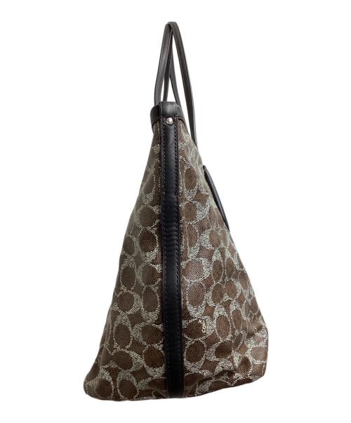 COACH（コーチ）COACH (コーチ) コーテッドキャンバス タクシージップトートバッグ / 33504 / シグネチャー ブラウン サイズ:-の古着・服飾アイテム